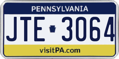 PA license plate JTE3064
