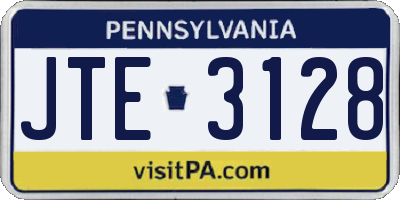 PA license plate JTE3128