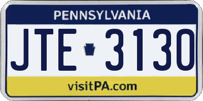 PA license plate JTE3130