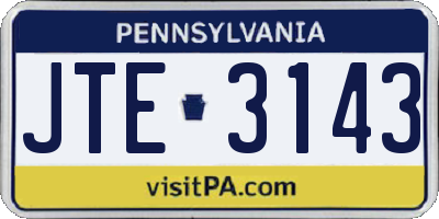 PA license plate JTE3143