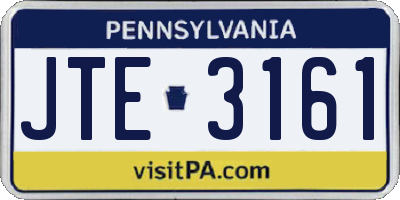 PA license plate JTE3161