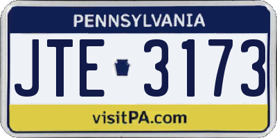PA license plate JTE3173