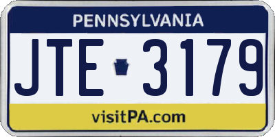 PA license plate JTE3179