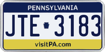 PA license plate JTE3183