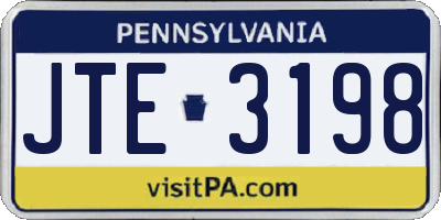 PA license plate JTE3198