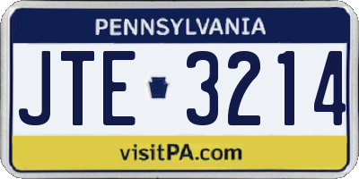 PA license plate JTE3214