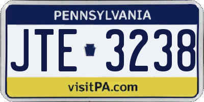 PA license plate JTE3238