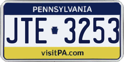 PA license plate JTE3253