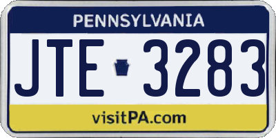 PA license plate JTE3283