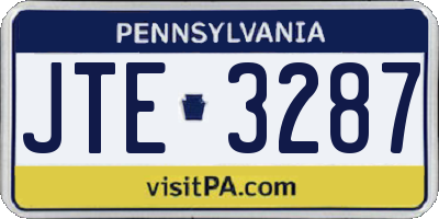 PA license plate JTE3287