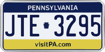 PA license plate JTE3295