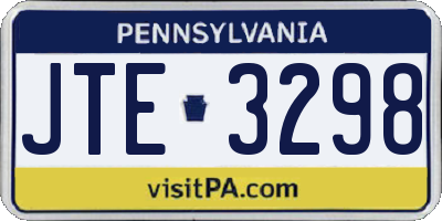 PA license plate JTE3298