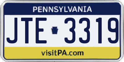 PA license plate JTE3319