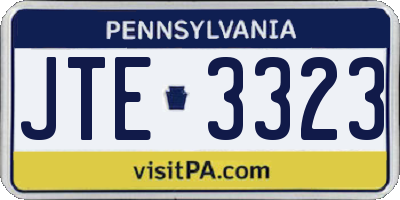 PA license plate JTE3323