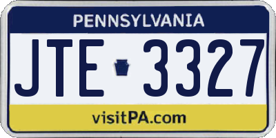 PA license plate JTE3327