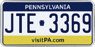 PA license plate JTE3369