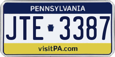 PA license plate JTE3387