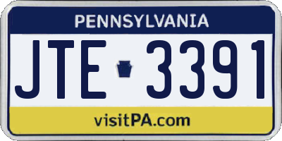 PA license plate JTE3391