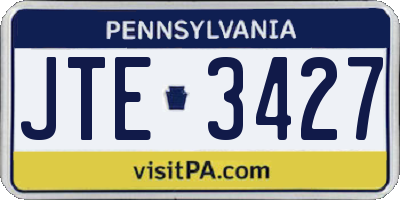 PA license plate JTE3427