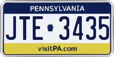 PA license plate JTE3435