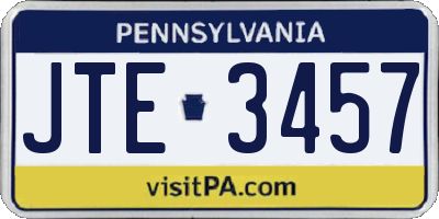 PA license plate JTE3457