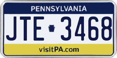 PA license plate JTE3468