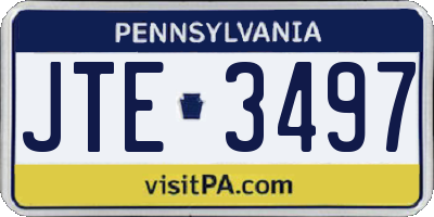 PA license plate JTE3497
