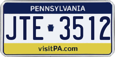 PA license plate JTE3512