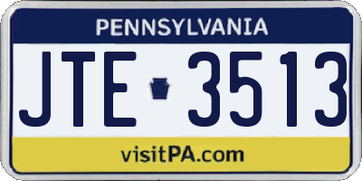 PA license plate JTE3513