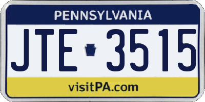 PA license plate JTE3515