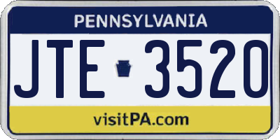 PA license plate JTE3520