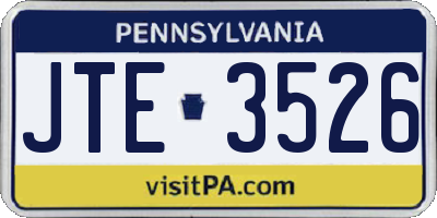 PA license plate JTE3526