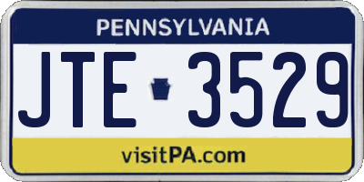 PA license plate JTE3529