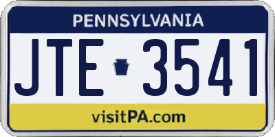 PA license plate JTE3541