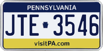 PA license plate JTE3546