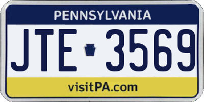PA license plate JTE3569