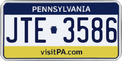 PA license plate JTE3586