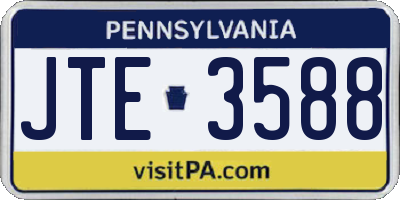 PA license plate JTE3588
