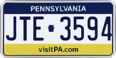 PA license plate JTE3594
