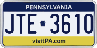 PA license plate JTE3610
