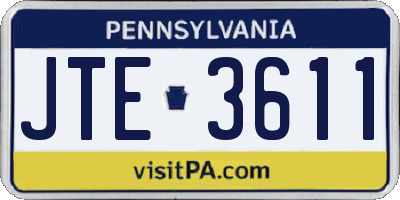 PA license plate JTE3611
