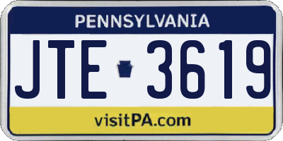 PA license plate JTE3619