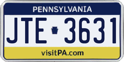 PA license plate JTE3631