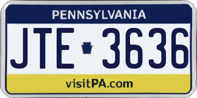 PA license plate JTE3636