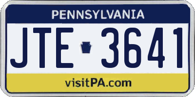 PA license plate JTE3641