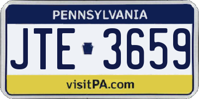 PA license plate JTE3659