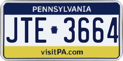 PA license plate JTE3664