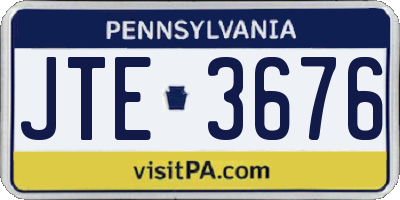 PA license plate JTE3676