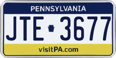 PA license plate JTE3677