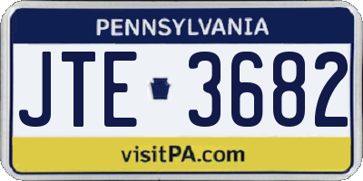 PA license plate JTE3682